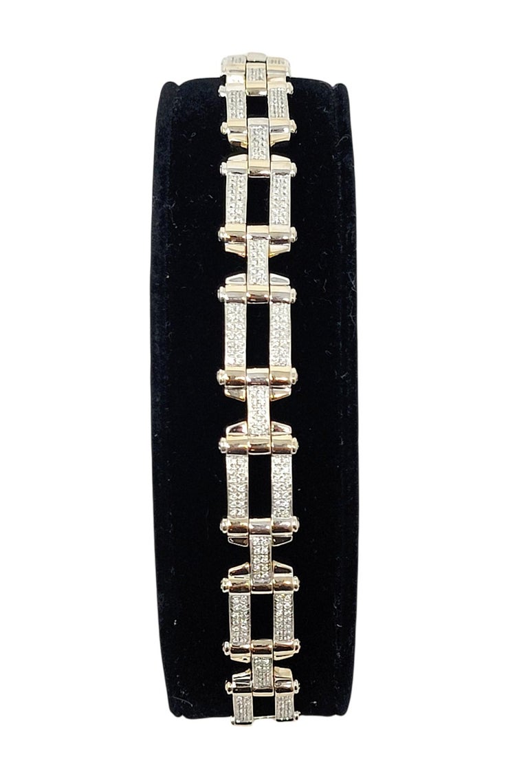 Philippe Charriol Pave Diamond Screw Link Bracelet in 18 Karat White