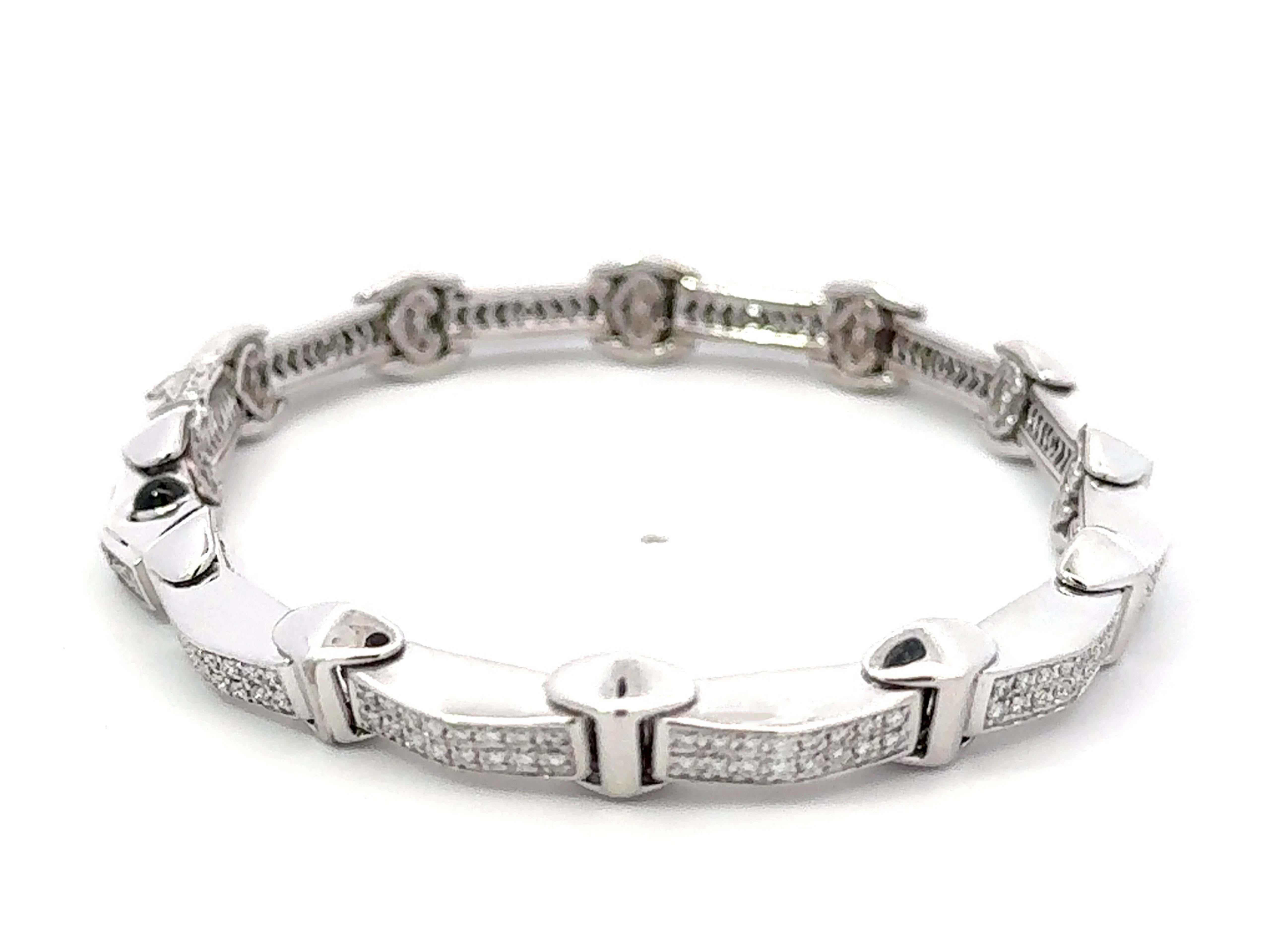 Moderne Philippe Charriol Bracelet sectionnel en or blanc 18 carats en vente