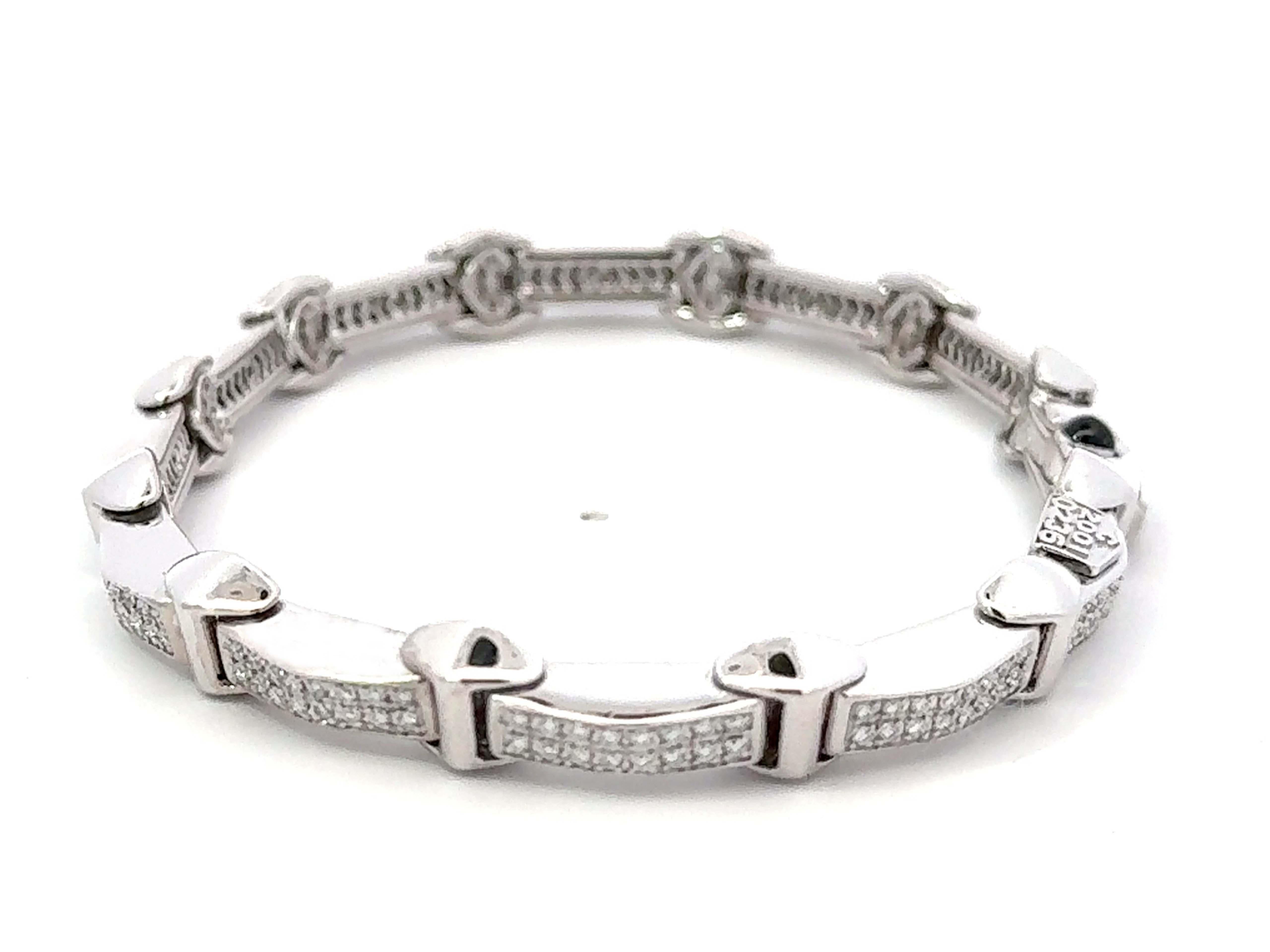 Taille brillant Philippe Charriol Bracelet sectionnel en or blanc 18 carats en vente