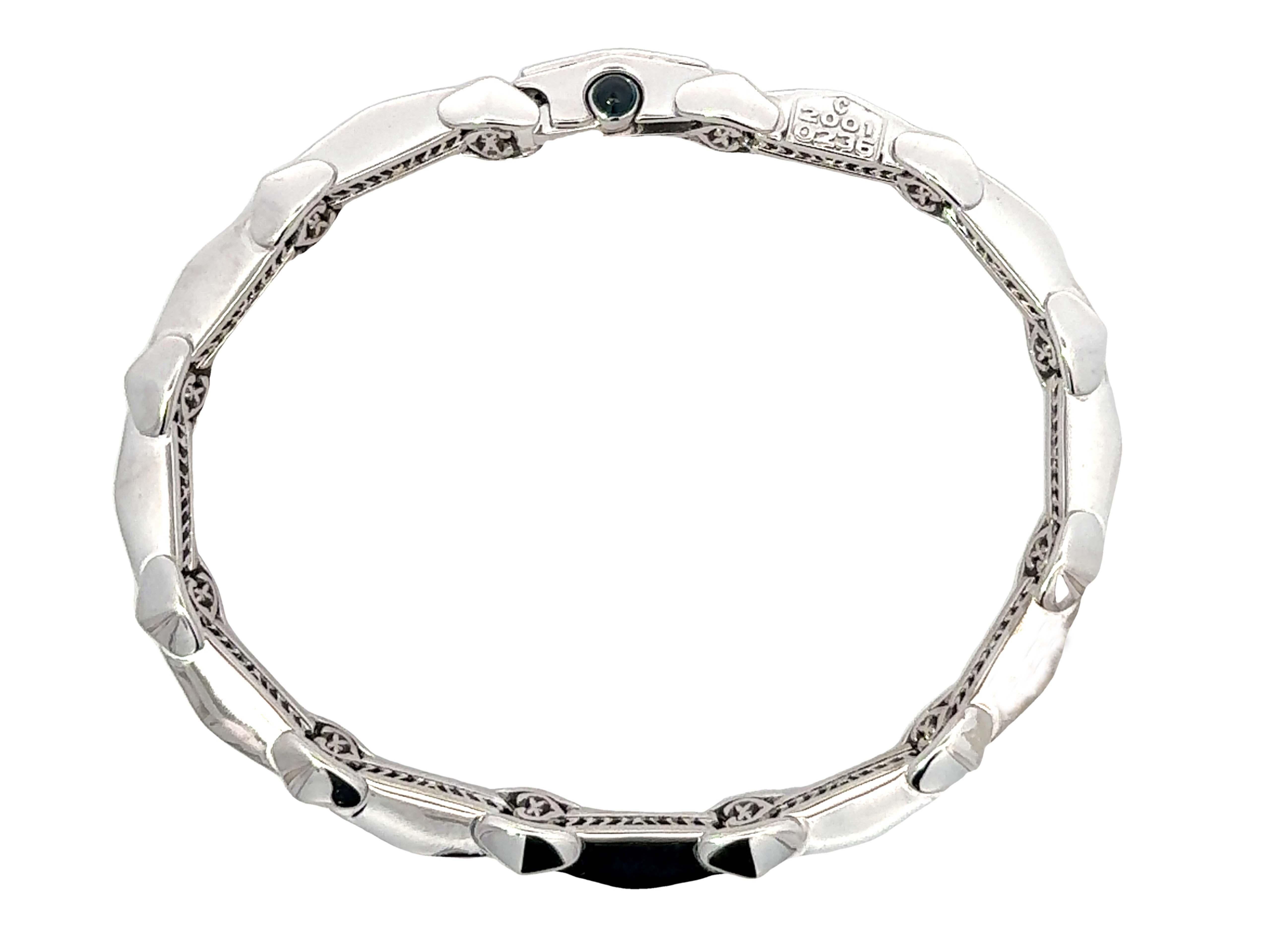 Philippe Charriol Bracelet sectionnel en or blanc 18 carats Excellent état - En vente à Honolulu, HI