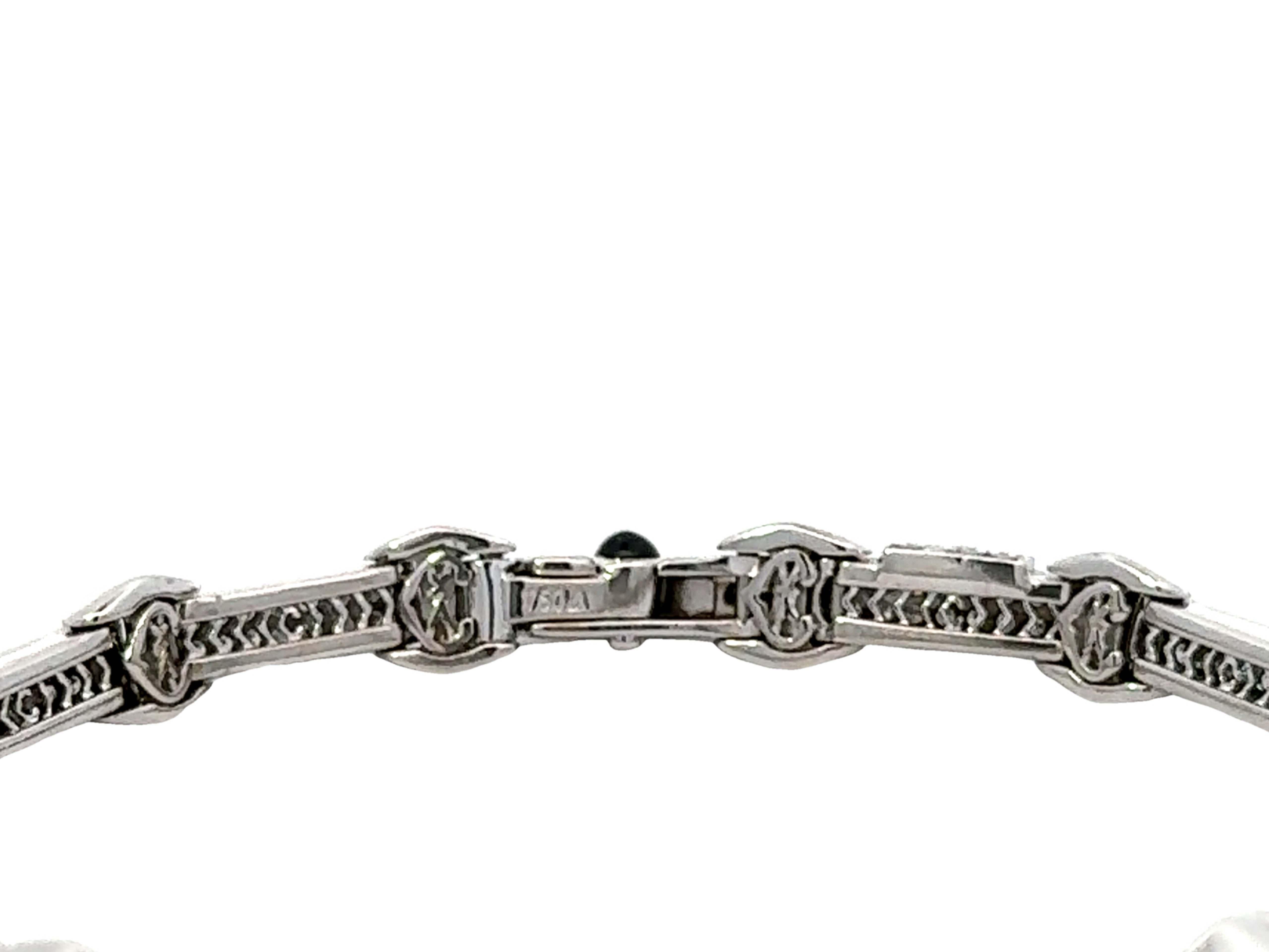 Philippe Charriol Bracelet sectionnel en or blanc 18 carats Unisexe en vente