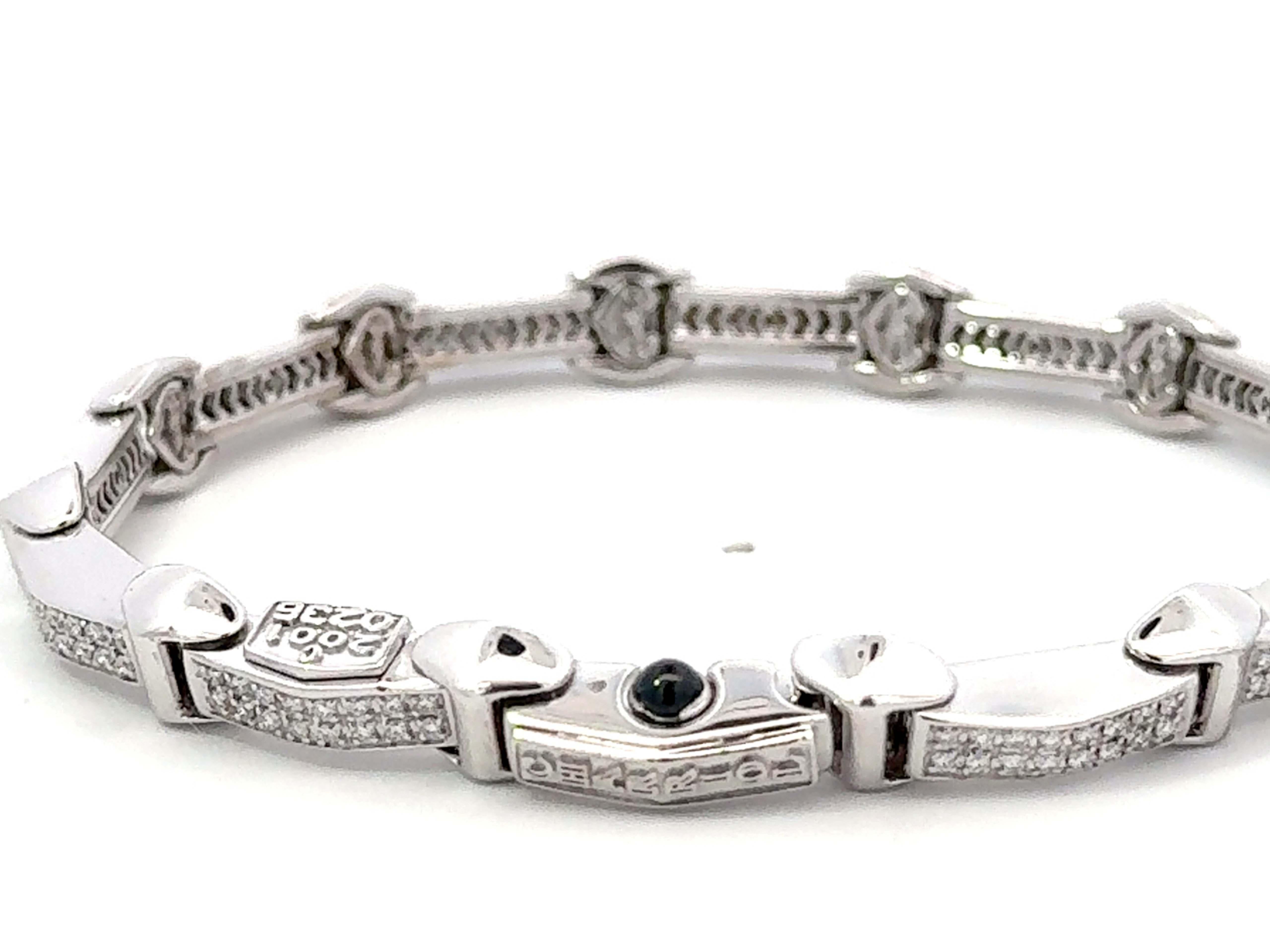 Philippe Charriol Bracelet sectionnel en or blanc 18 carats en vente 1