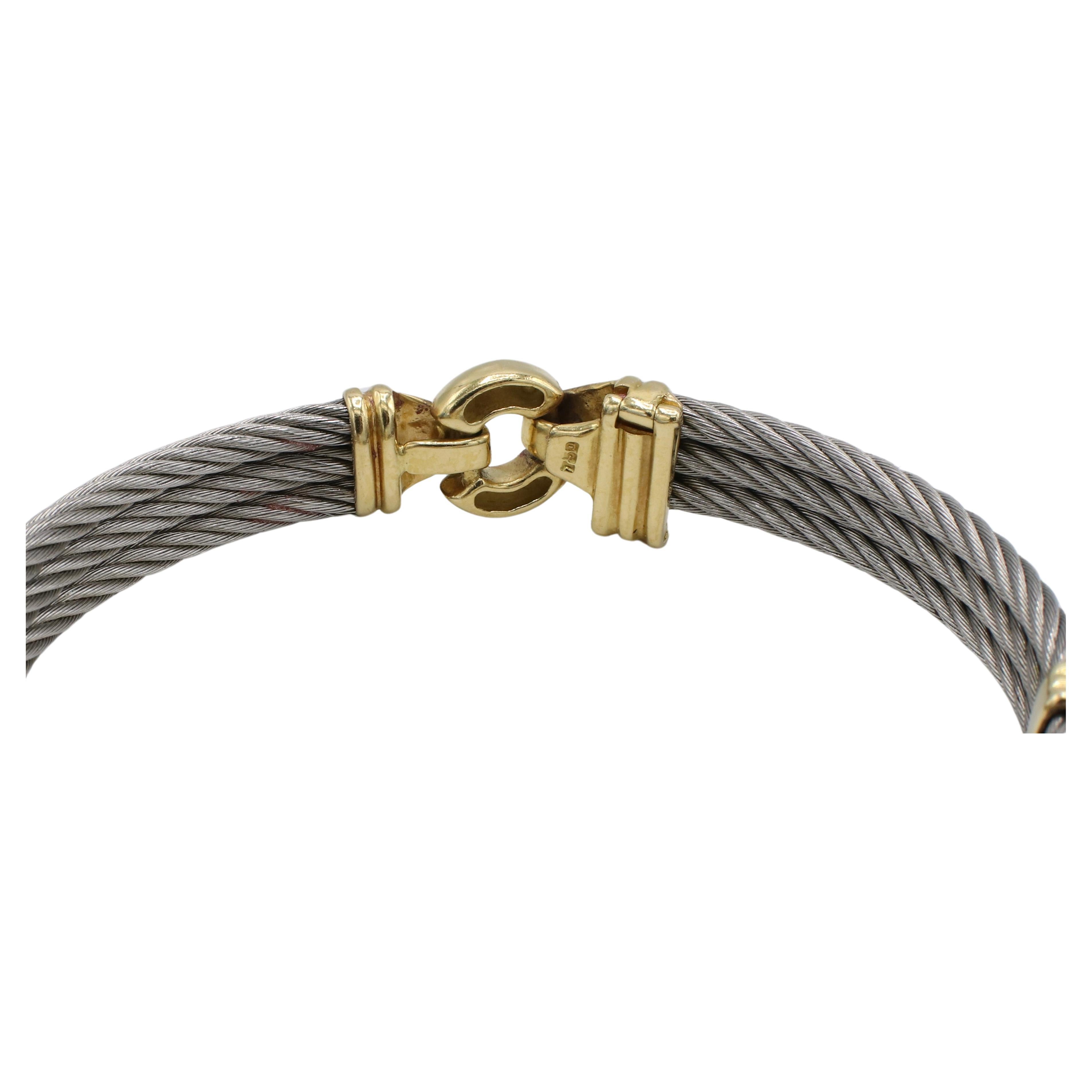 Philippe Charriol Steel & 18 Karat Yellow Gold Bracelet In Good Condition In  Baltimore, MD