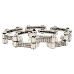 Philippe Charriol Unisex 18k Gold 1.20ctw Diamond Link Bracelet w/ Screw Clasp