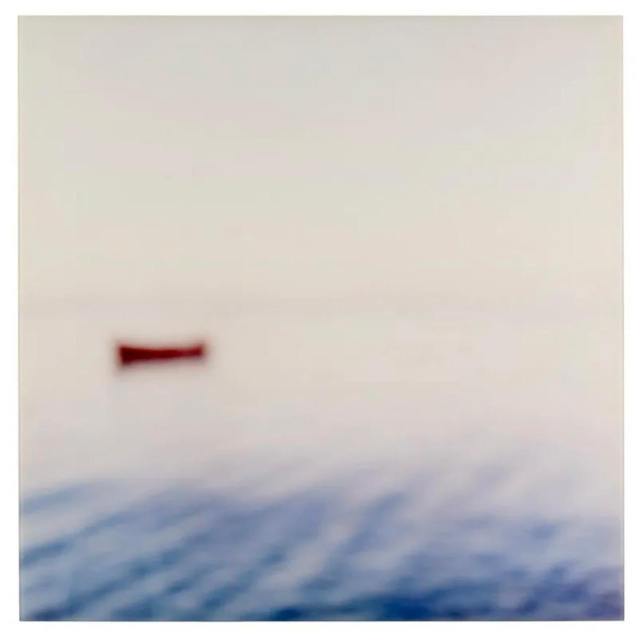 Philippe Cheng Color Photograph - Large Chromogenic Mounted C Print Photograph Greece, Ocean Scene with Boat Photo