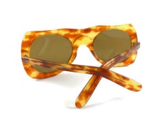 Philippe Chevallier Avant Garde Translucent Light Tortoise Sunglasses 1960s