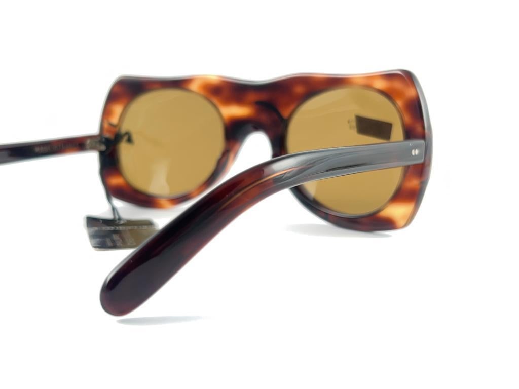 Philippe Chevallier Vintage Avant Garde Translucent tortoise Sunglasses 1960s  For Sale 4