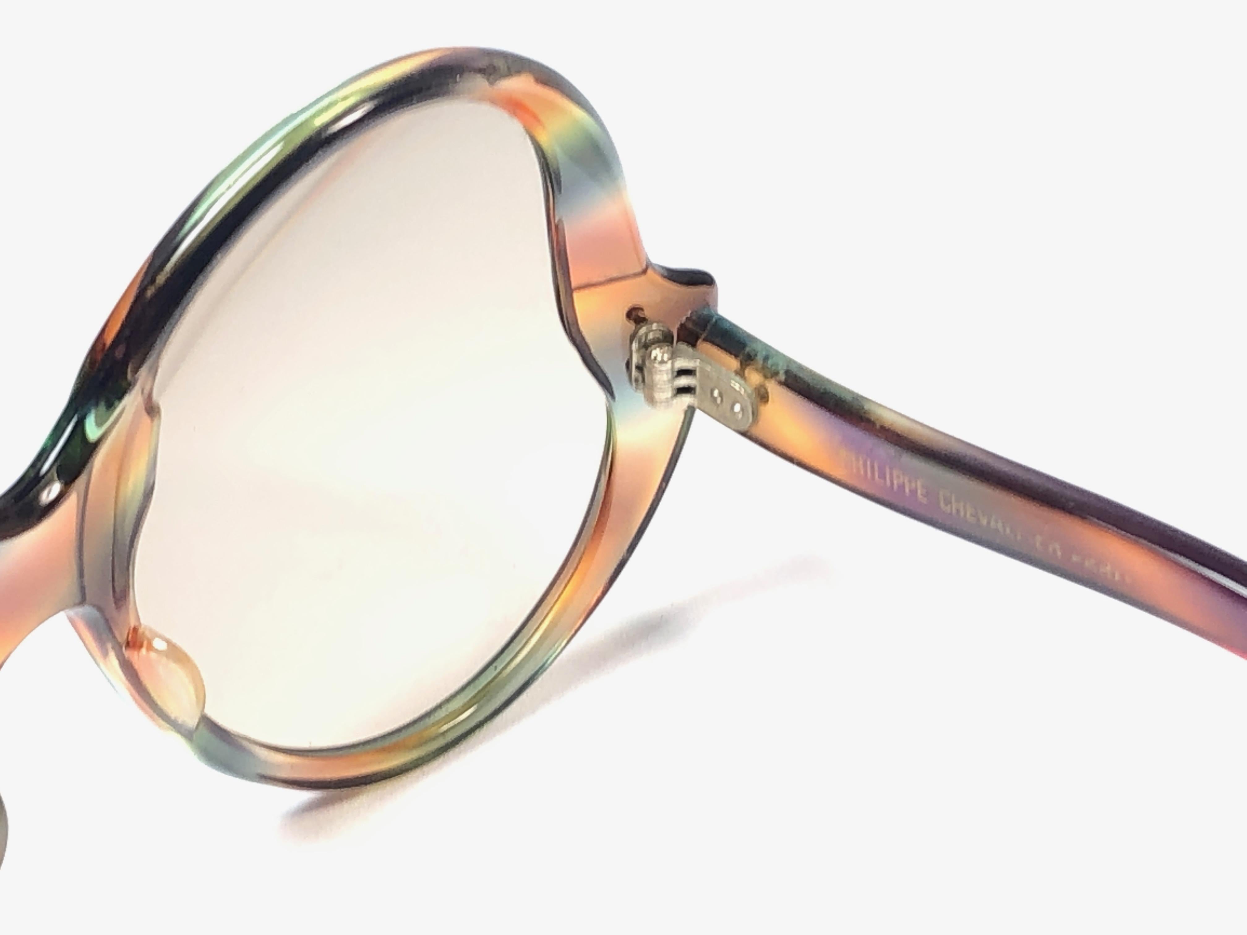 Beige Philippe Chevallier Vintage Multi Color Oversized Sunglasses, 1960s 