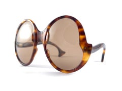 Philippe Chevallier Vintage Tortoise Oval Oversized Sunglasses 1960's France