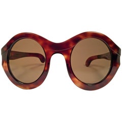 Philippe Chevallier Lunettes de soleil surdimensionnées vintage en tortue, 1960s