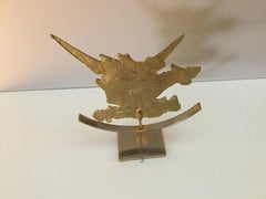 Philippe Cheverny Abstract Guilded Sculpture on Stand
