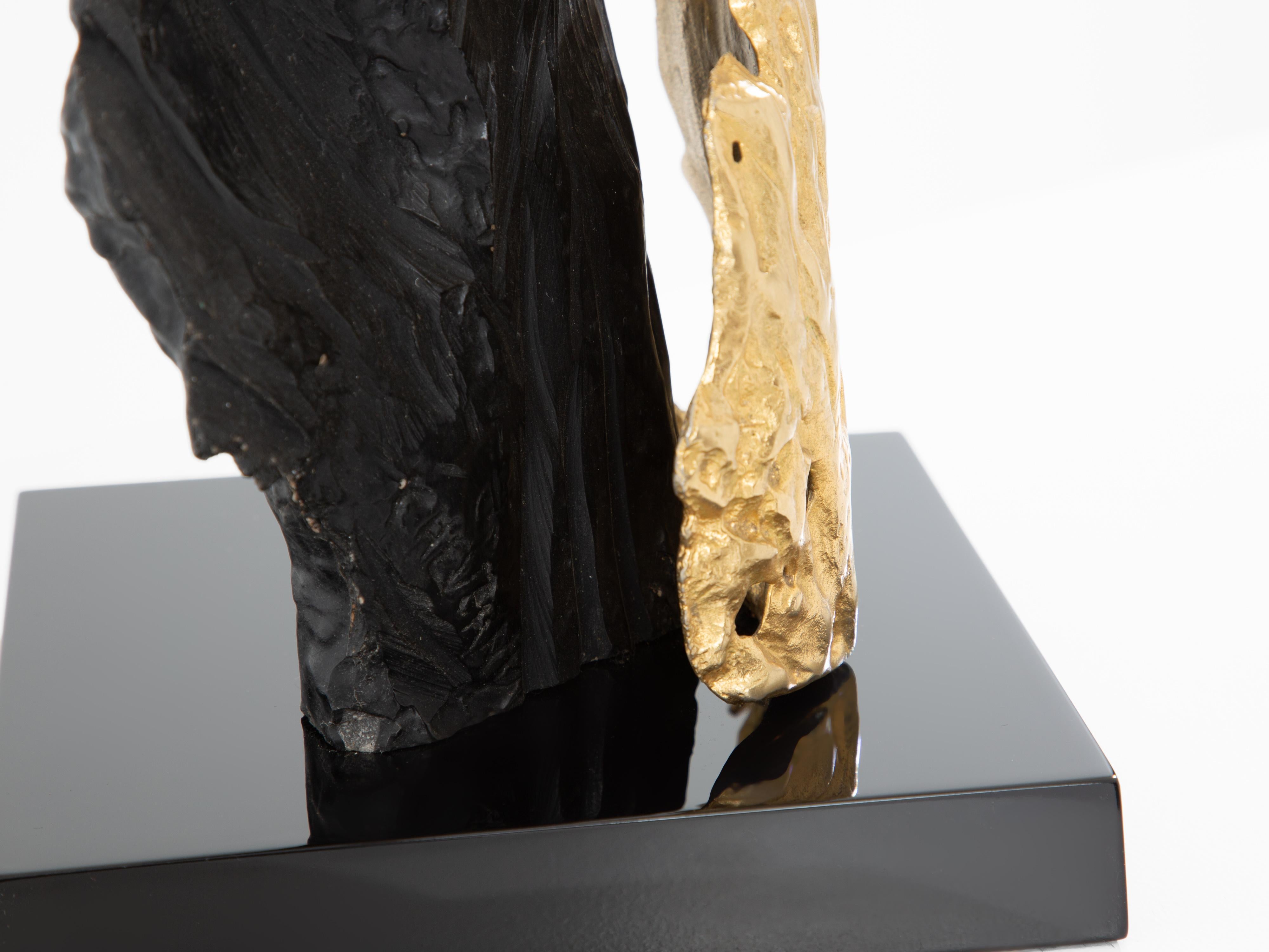 Bronze Philippe Cheverny paire de grandes lampes de table en résine et bronze années 1970 en vente