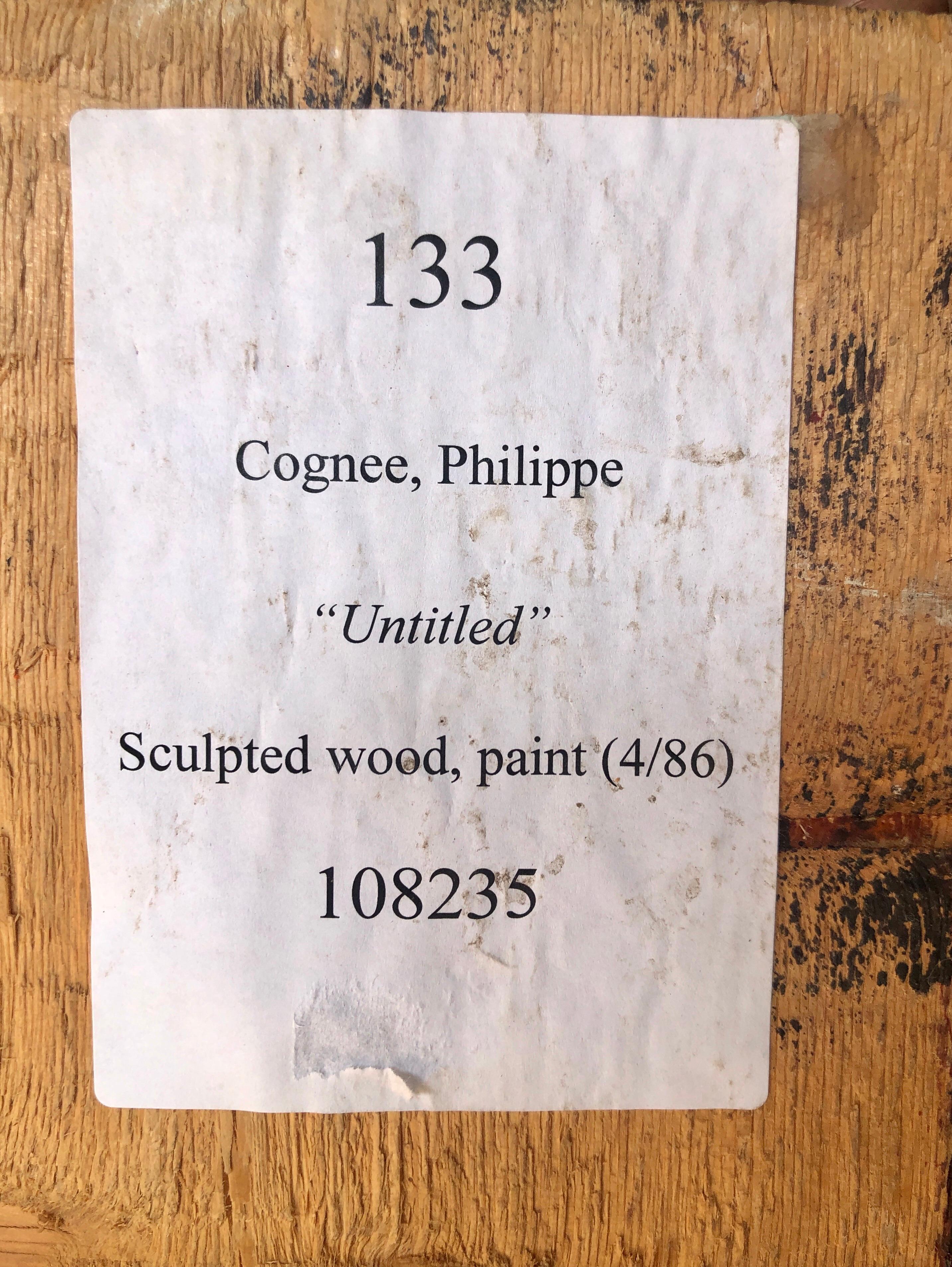 Pintura tallada Philippe Cognee  Escultura expresionista en relieve de madera Arte africano en venta 10
