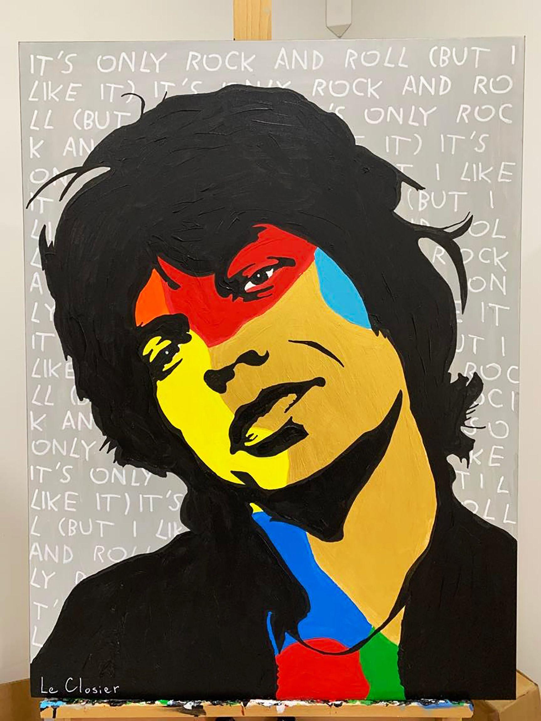 JAGGER, Gemälde, Acryl auf Leinwand (Pop-Art), Painting, von Philippe Colpaert (Le Closier)
