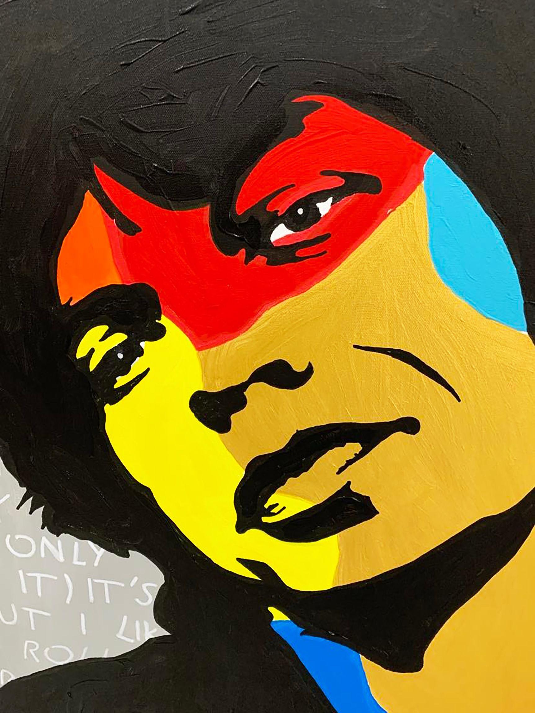 Rocklegende Mick Jagger.   Originalgemälde.   Acryl und Öl auf Leinwand.   30 