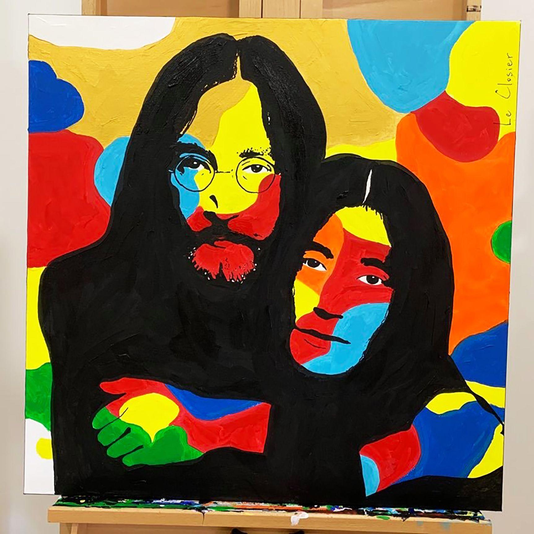 JOHN AND YOKO, Painting, Acrylic on Canvas For Sale 1