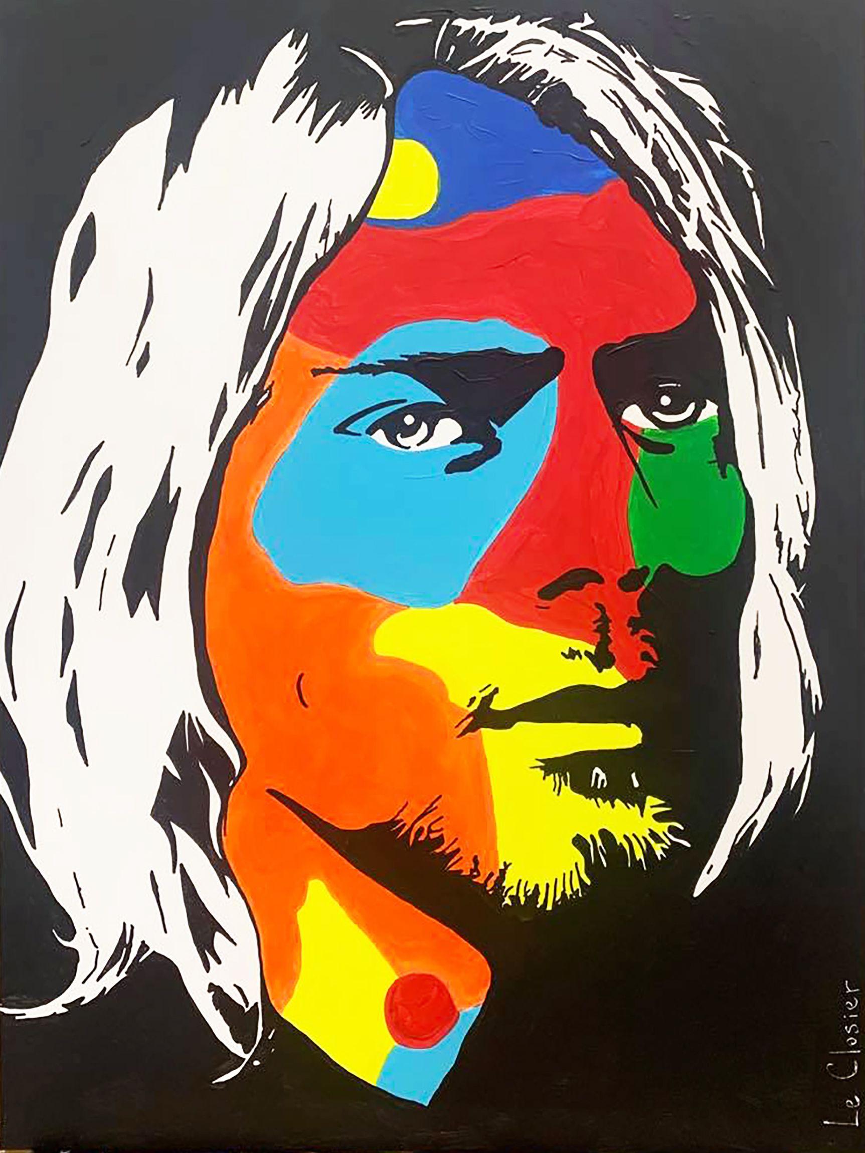 Kurt Cobain, peinture, acrylique sur toile - Painting de Philippe Colpaert (Le Closier)