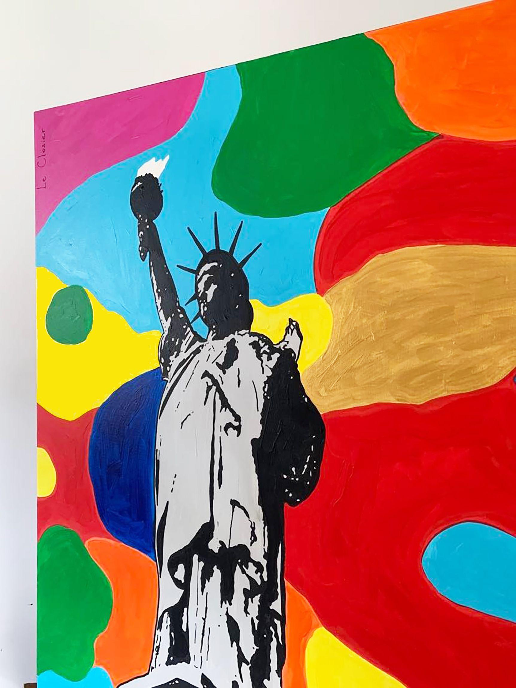 LIBERTY (GREY), Gemälde, Acryl auf Leinwand im Angebot 2