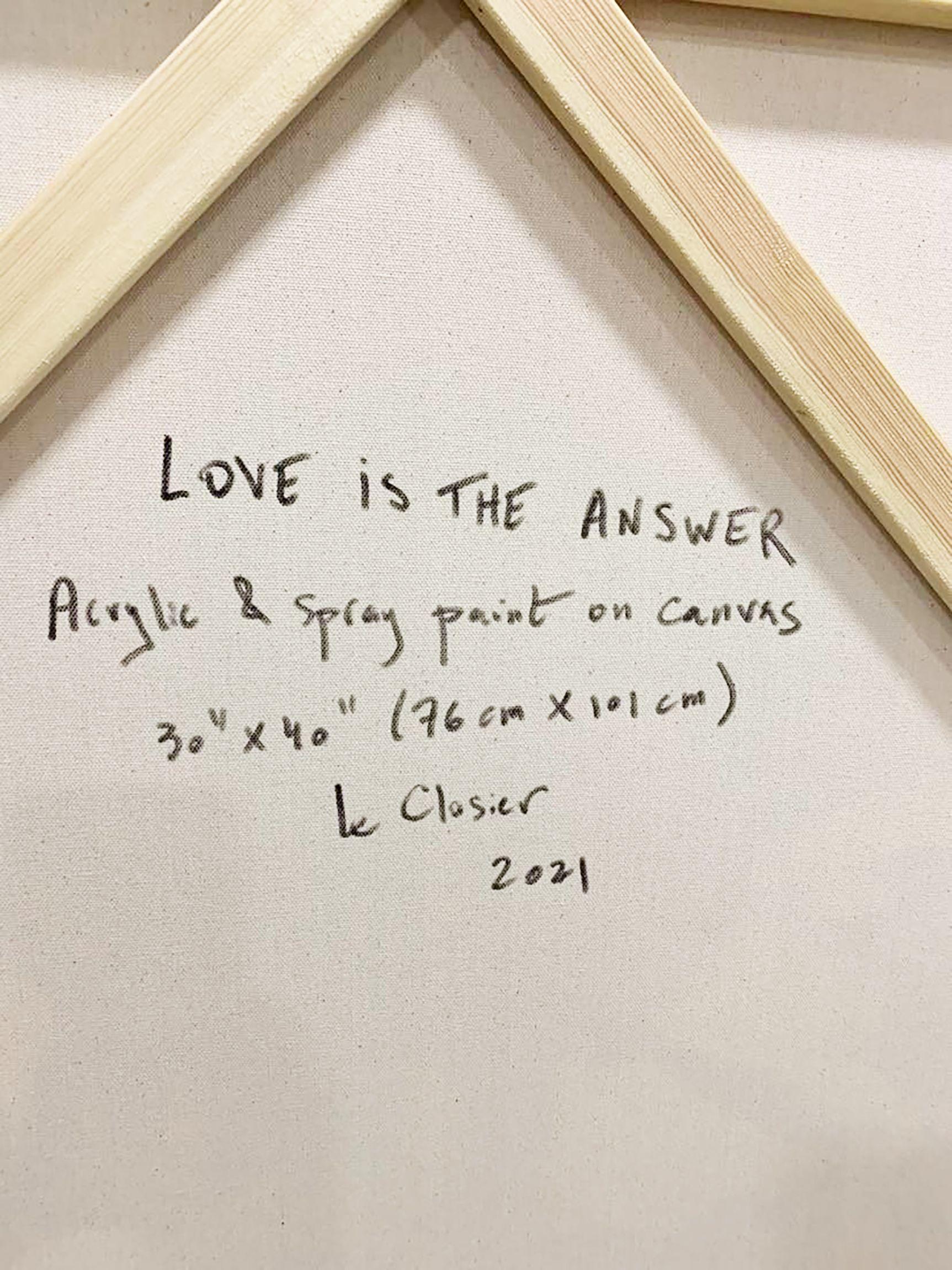 LOVE IS THE ANSWER, Gemälde, Acryl auf Leinwand im Angebot 2