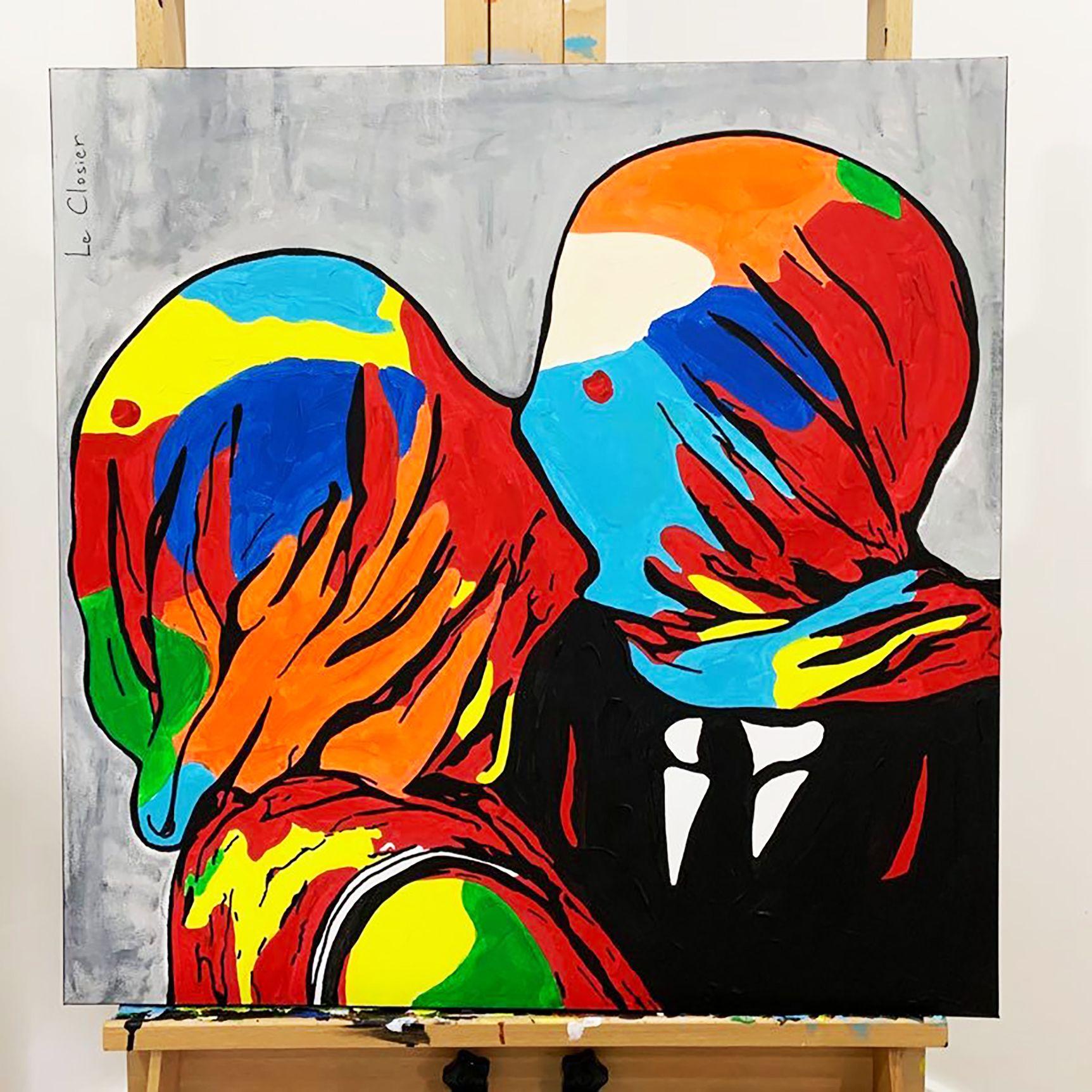 AMANTES, Pintura, Acrílico sobre lienzo - Painting de Philippe Colpaert (Le Closier)