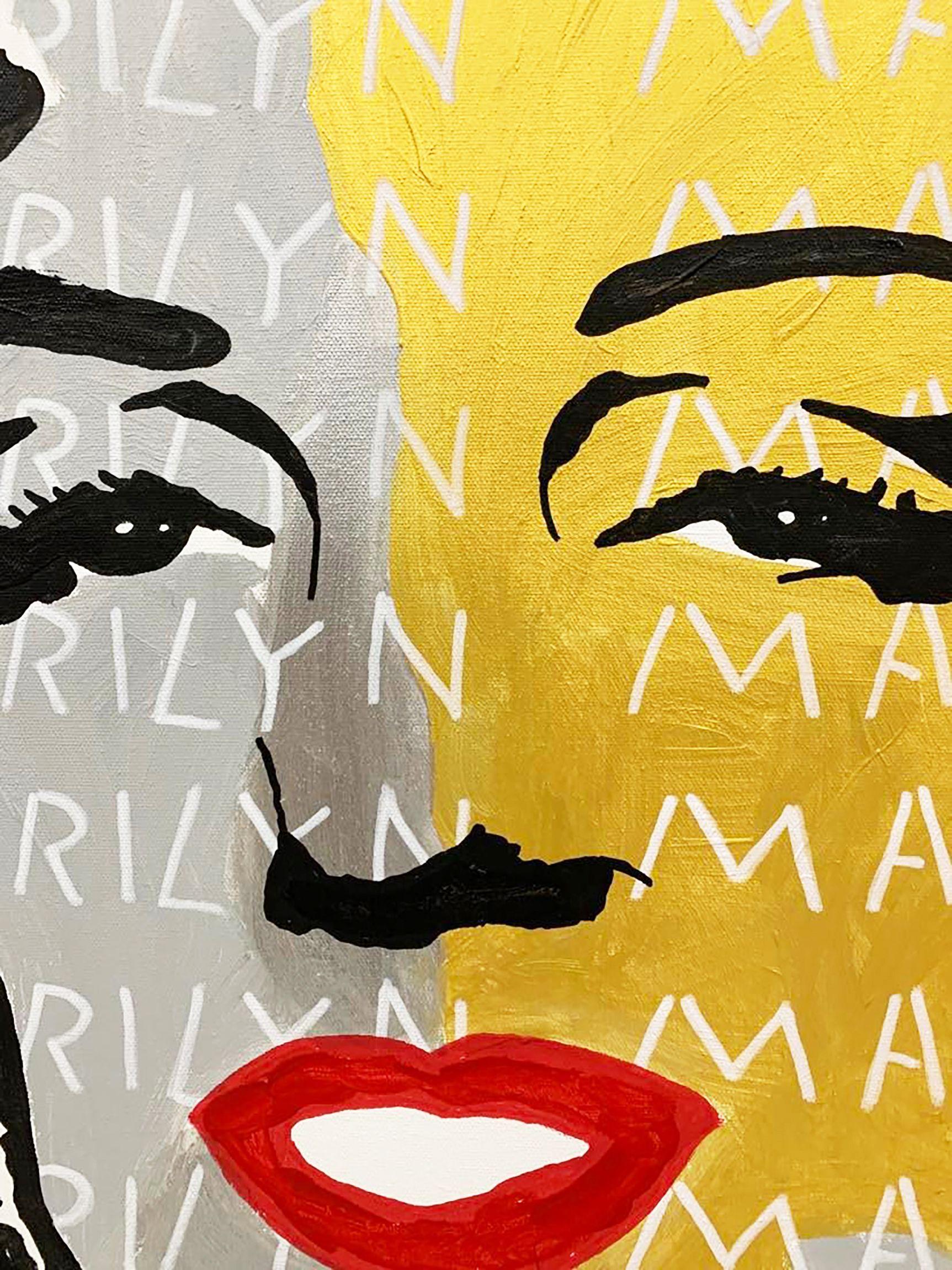 MARILYN (GOLD), Painting, Acrylic on Canvas For Sale 2