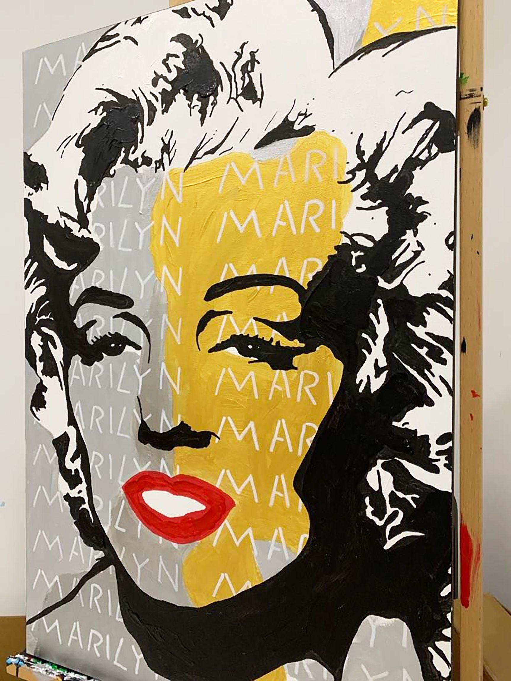 MARILYN (GOLD), Painting, Acrylic on Canvas For Sale 3