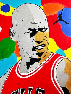 MICHAEL JORDAN, Peinture, Acrylique sur Toile