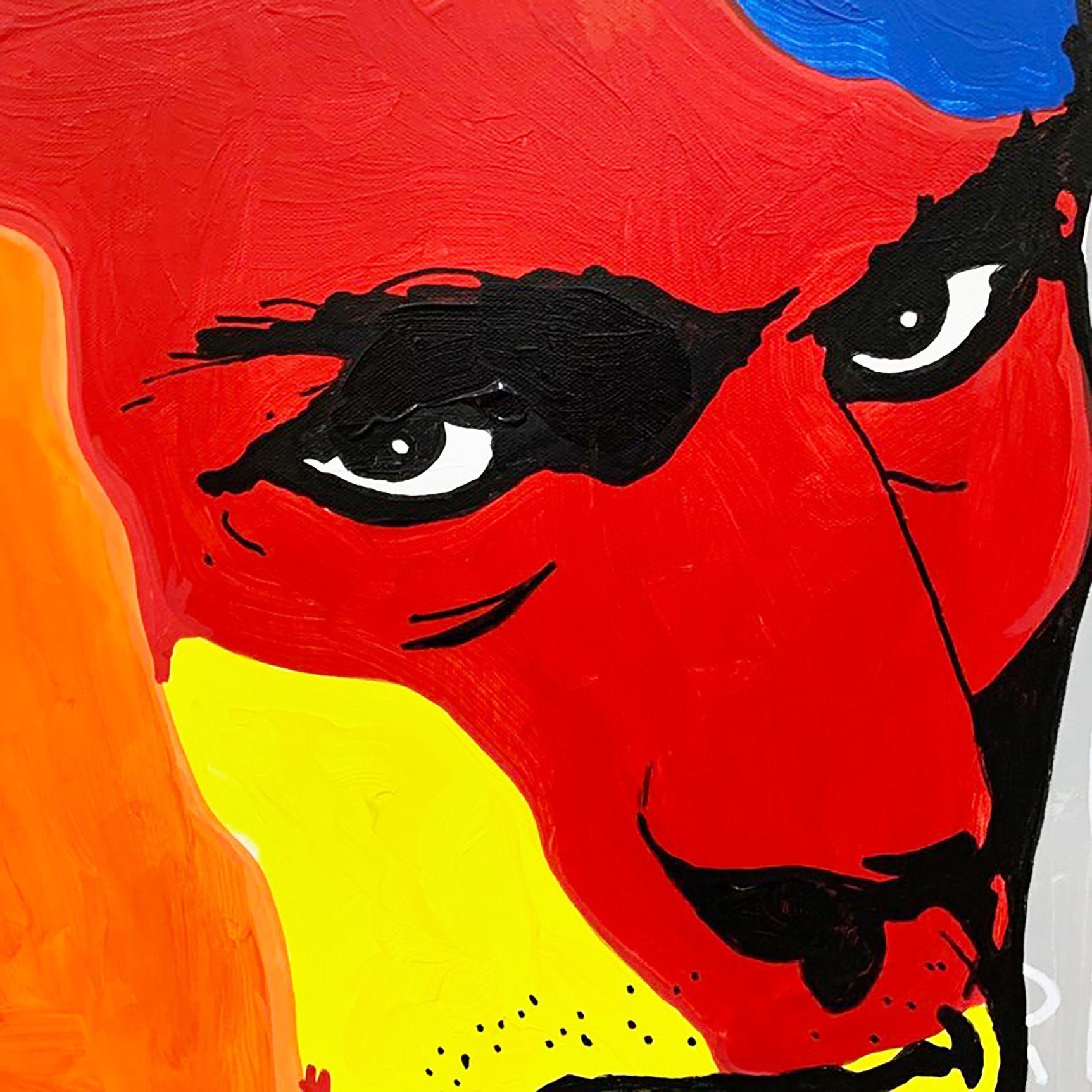 Robert De Niro in dem Film TAXI DRIVER von Martin Scorsese (1977).  Originalgemälde.  Acryl und Öl auf Leinwand.  76cm x 76cm (30in x 30in).  Fertig zum Aufhängen :: Gemälde :: Pop-Art :: Dieses Werk wird mit einem offiziellen, vom Künstler
