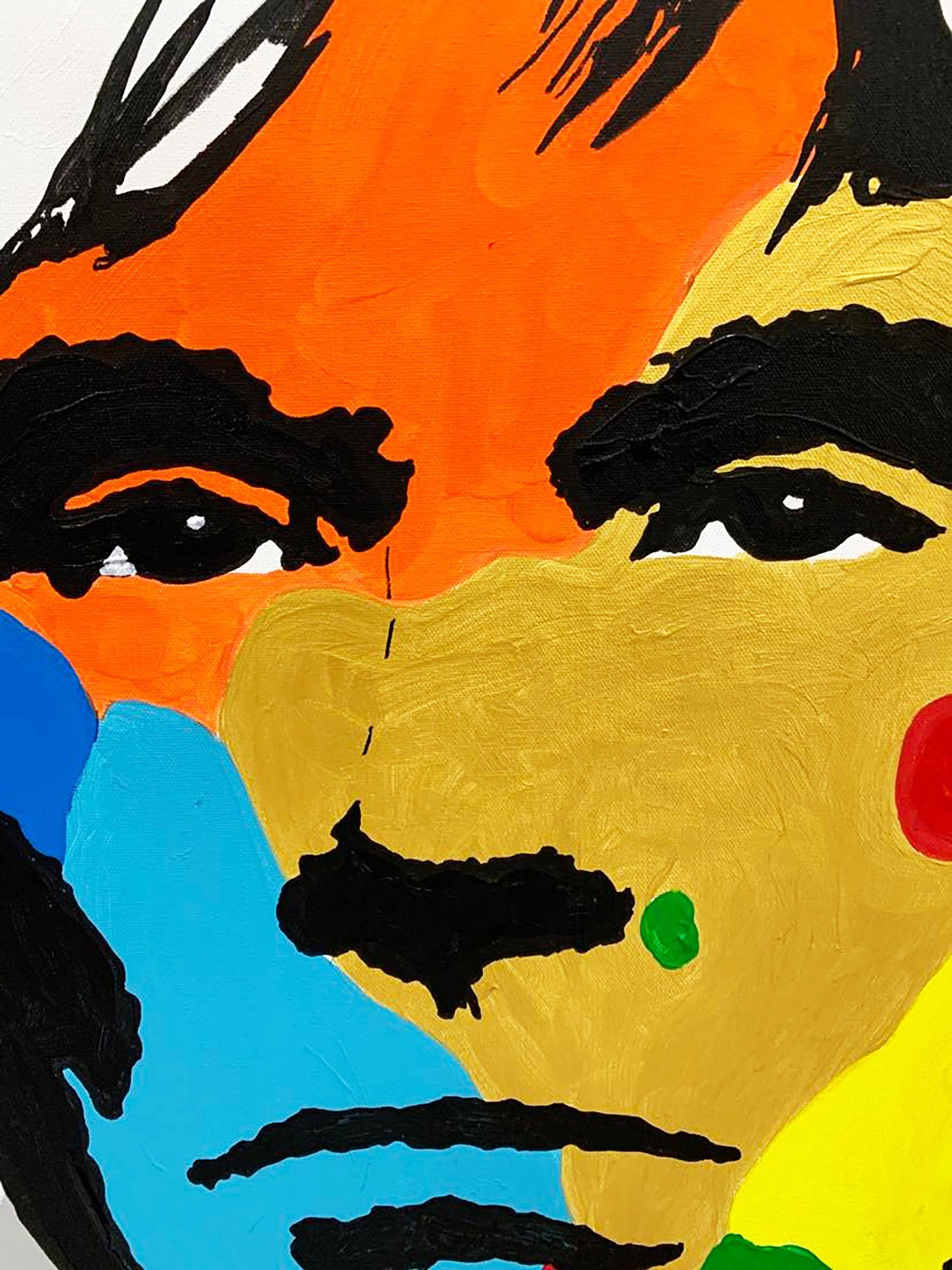 Der legendäre Künstler Andy Warhol (1928-1987), einer der führenden Vertreter der Pop-Art-Bewegung.  Originalgemälde.  Acryl und Öl auf Leinwand. 30 