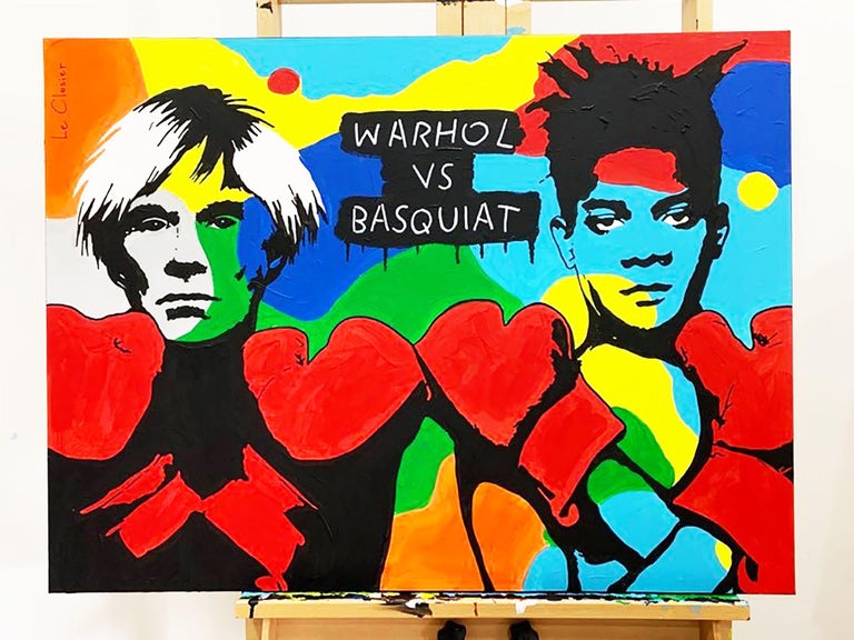 Philippe Colpaert (Le Closier) - WARHOL VS BASQUIAT, Painting, Acrylic ...