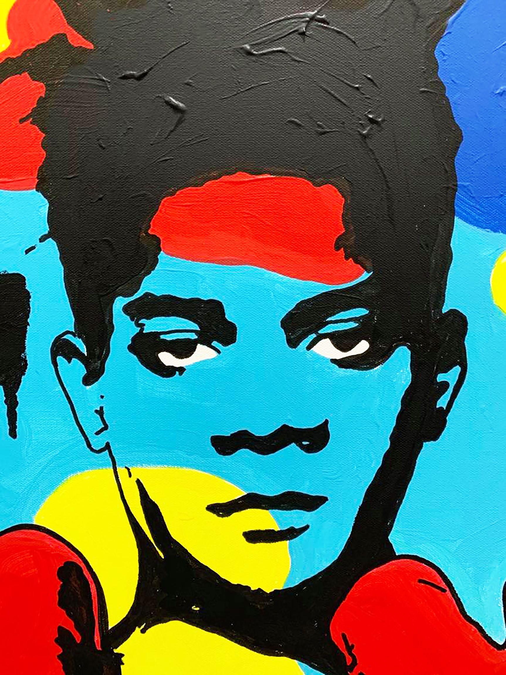 WARHOL VS BASQUIAT  Original painting.  Acrylic and spray paint on canvas.  30in x 40in (76cm x 101cm).  Ready to hang. :: Painting :: Pop-Art :: This piece comes with an official certificate of authenticity signed by the artist :: Ready to Hang: