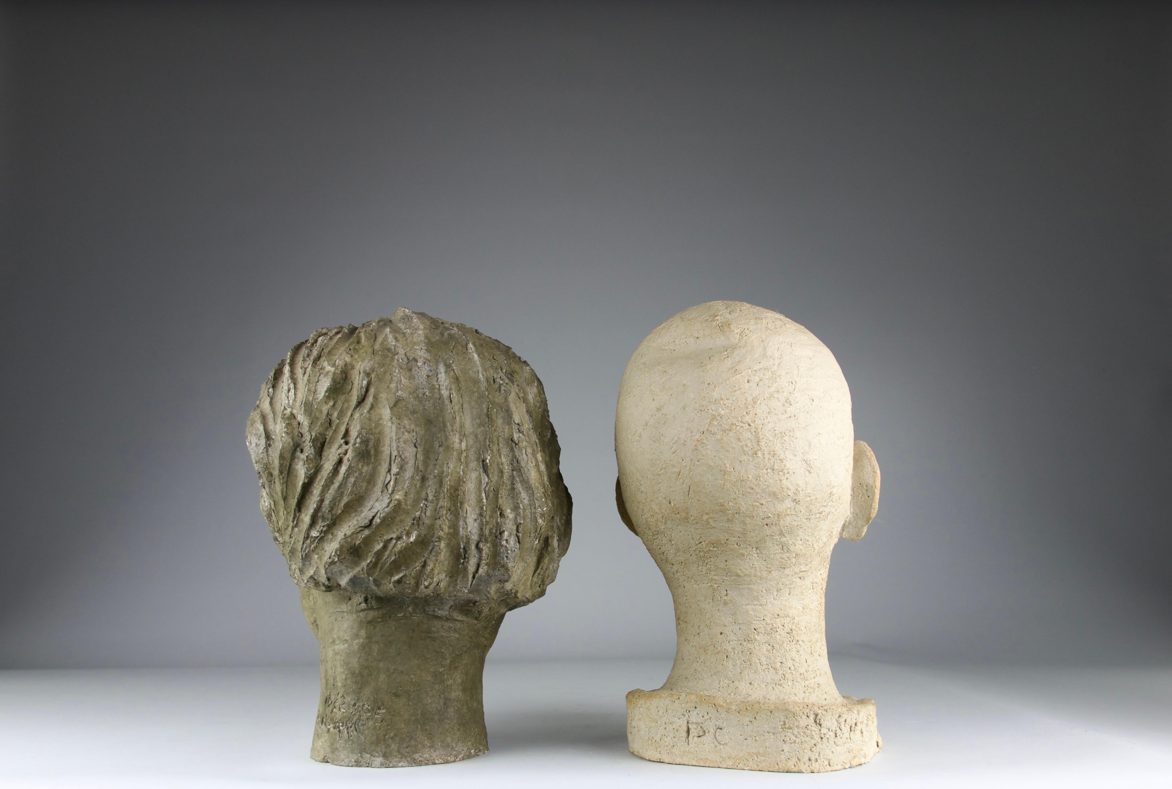 Mid-Century Modern Philippe Conficconi, Two Heads of Men, France, 2005 For Sale