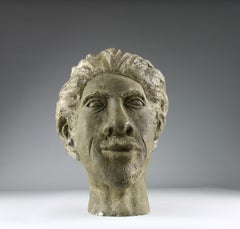 Philippe Conficconi, Green Earthenware Head of Man, France, 2005