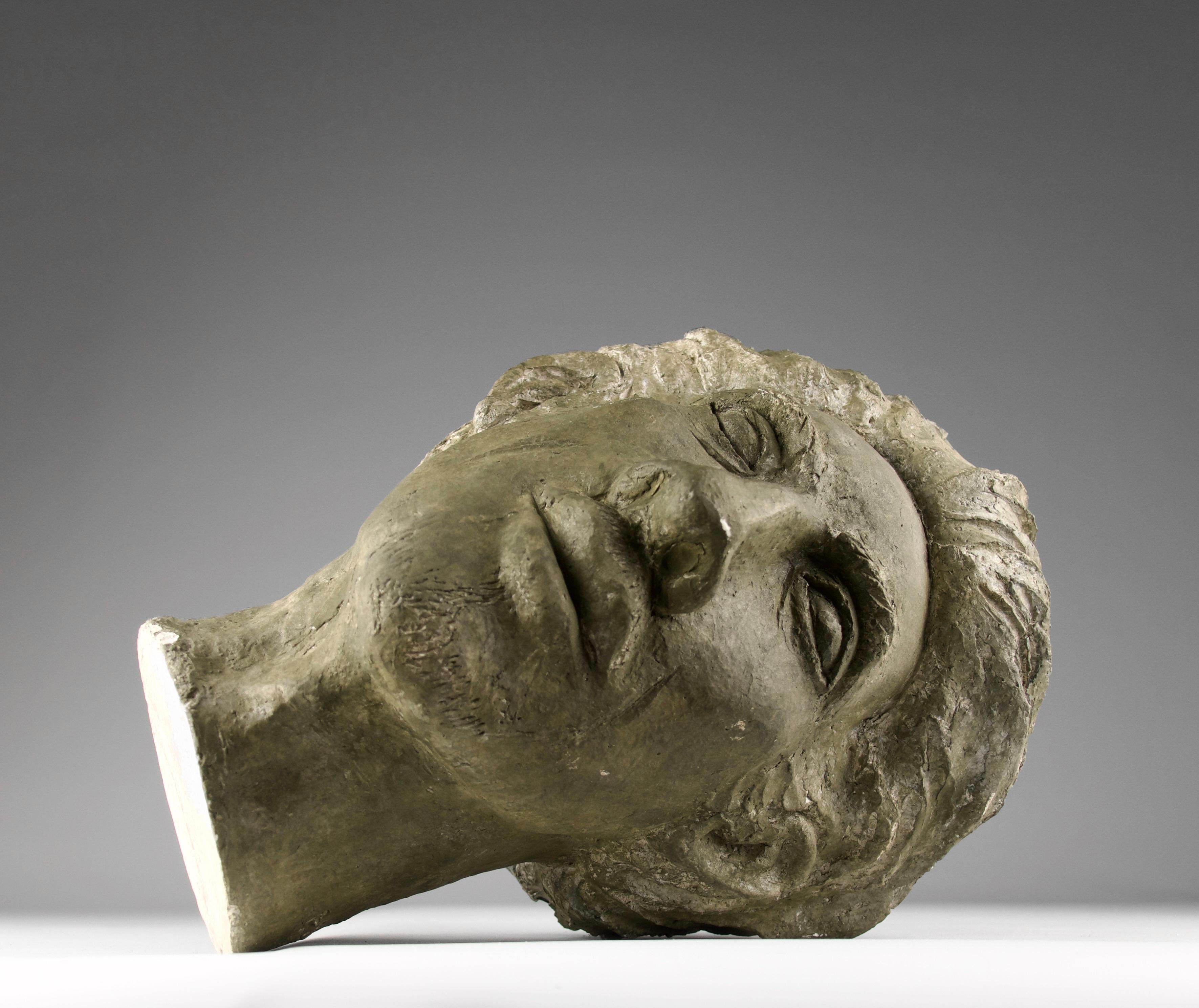 XXI secolo e contemporaneo Philippe Conficconi, Testa d'uomo in terracotta verde, Francia, 2005 in vendita