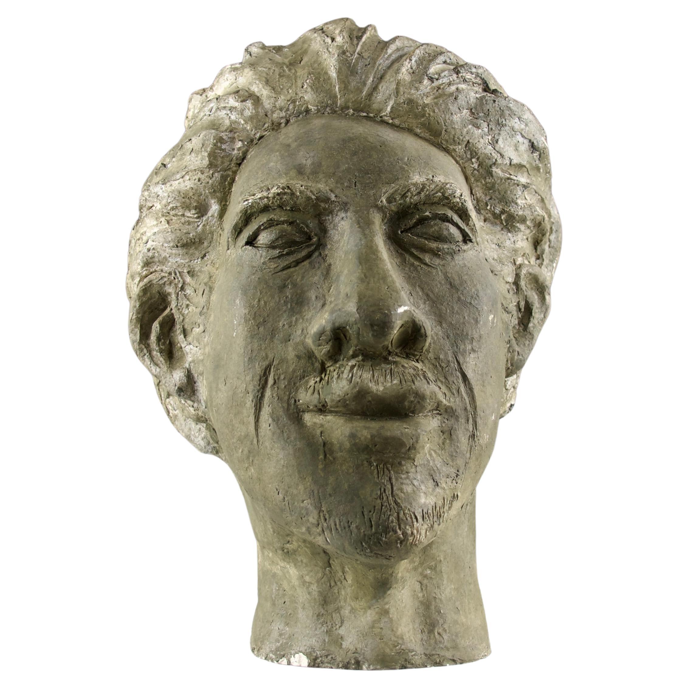 Philippe Conficconi, Testa d'uomo in terracotta verde, Francia, 2005 in vendita
