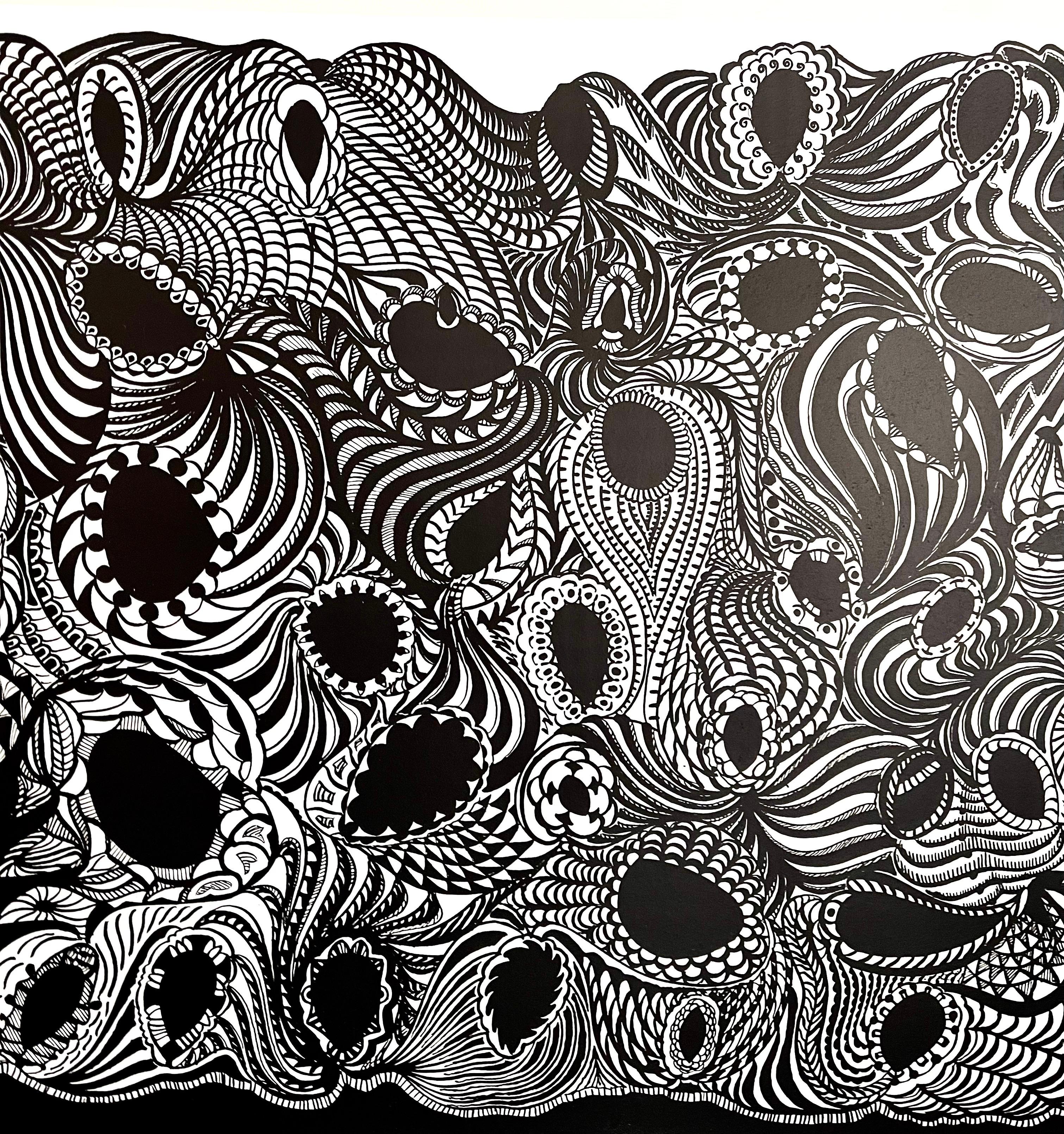 Grande lithographie française audacieuse Op Art Brut des années 1960, Philippe Dereux en vente 1