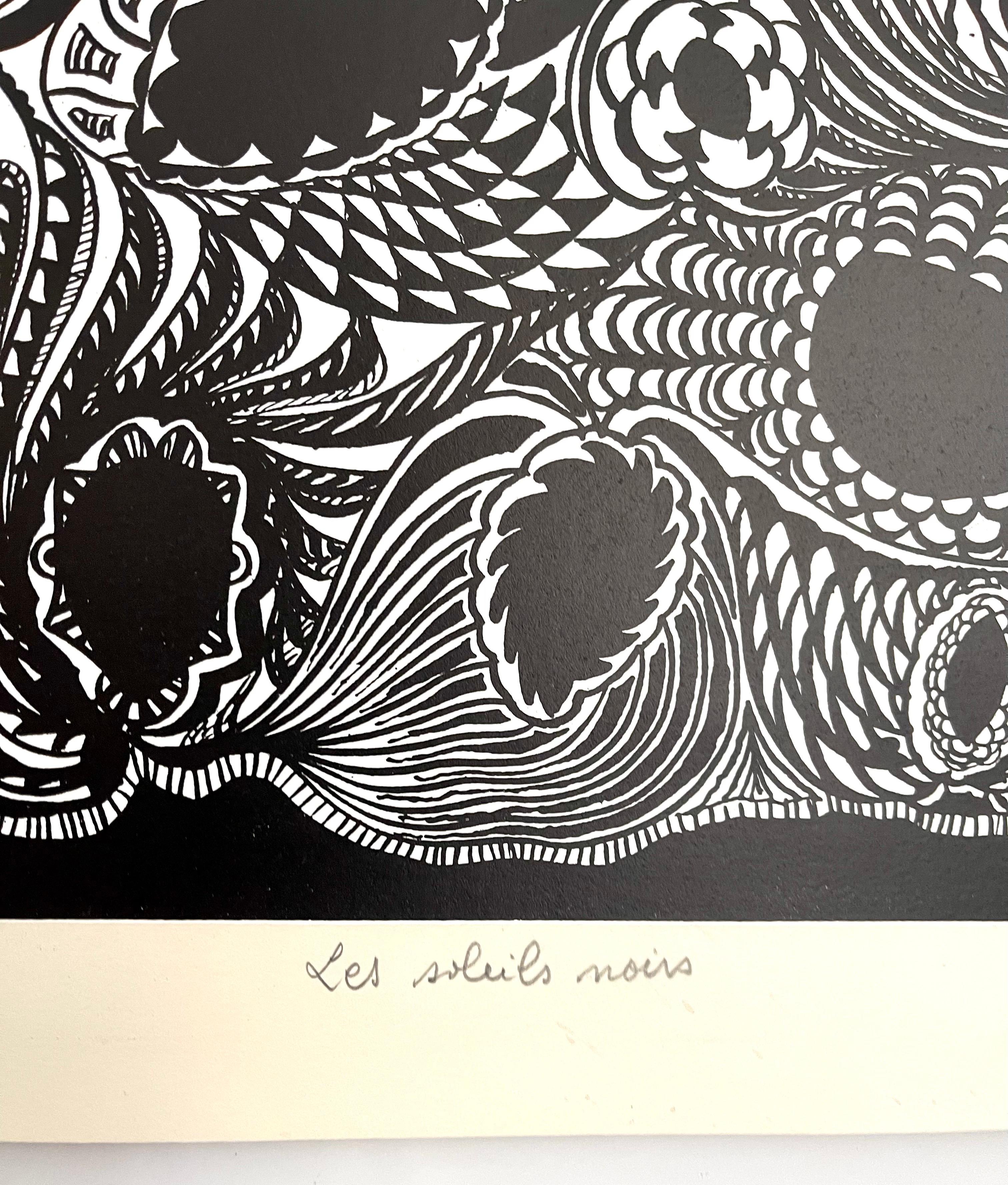 Grande lithographie française audacieuse Op Art Brut des années 1960, Philippe Dereux en vente 2