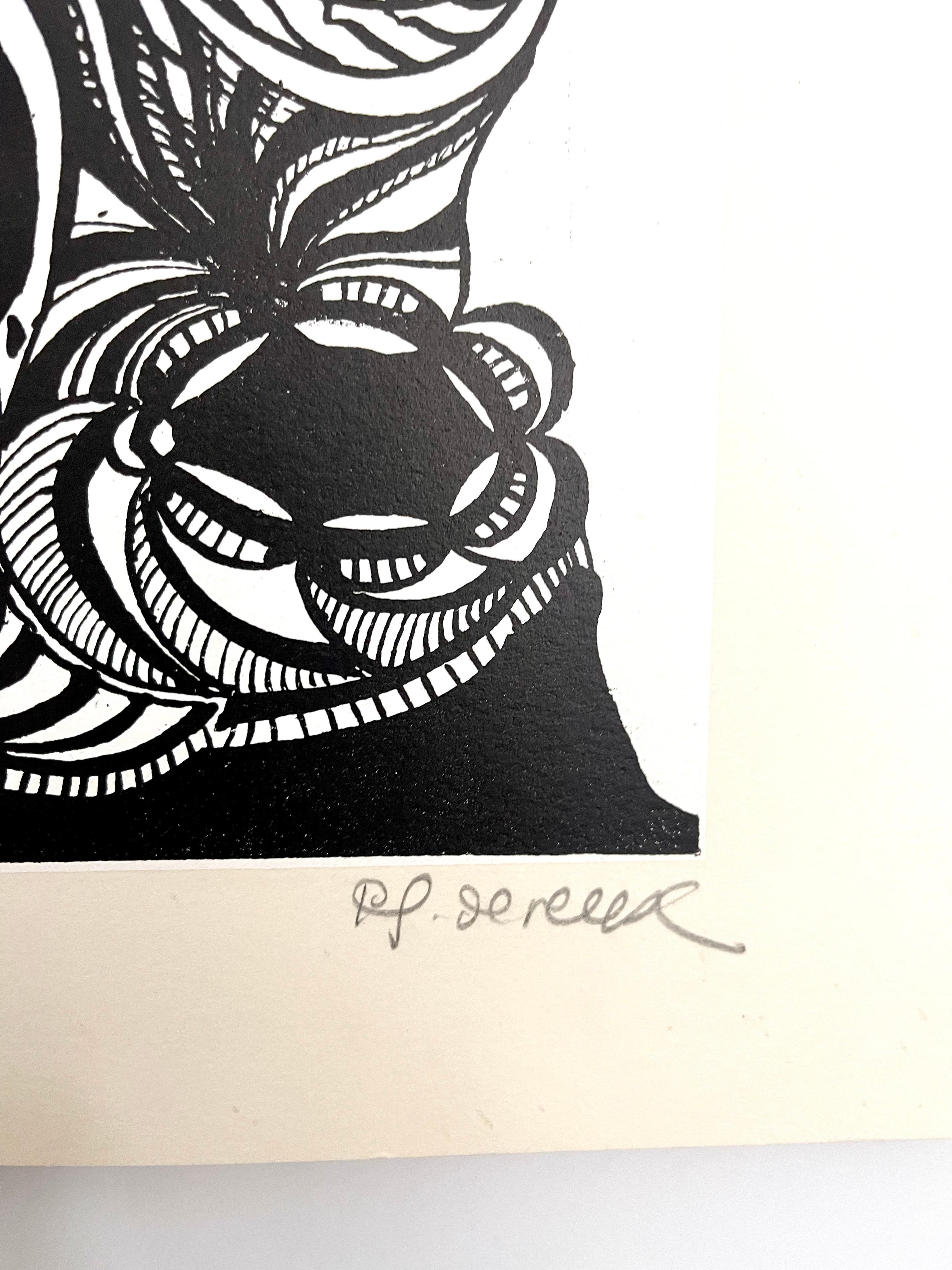 Grande lithographie française audacieuse Op Art Brut des années 1960, Philippe Dereux en vente 3