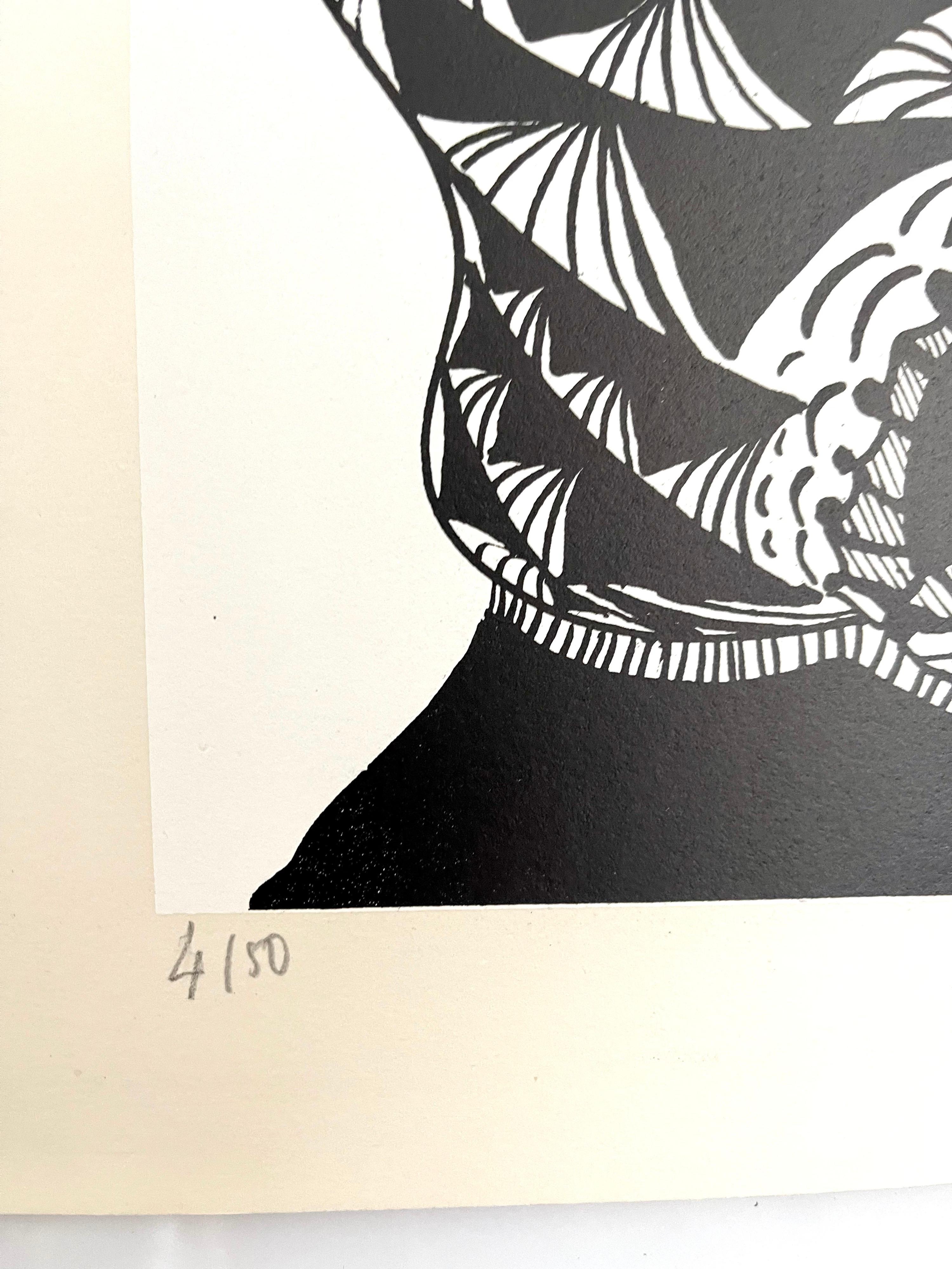 Grande lithographie française audacieuse Op Art Brut des années 1960, Philippe Dereux en vente 4