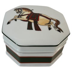 Philippe Deshoulieres for Sophie d’E Limoges Signed Porcelain Horse Trinket Box