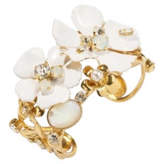 Philippe Ferrandis 24k Gold Cuff Bracelet with Pearls and Crystals