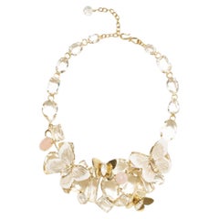 Collar con mariposa de cuarzo rosa chapado en oro de 24 quilates de Philippe Ferrandis