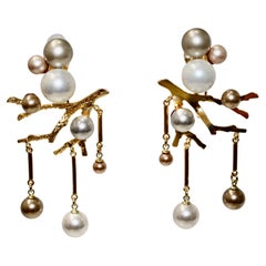 Philippe Ferrandis Asymmetric Drop Earrings 