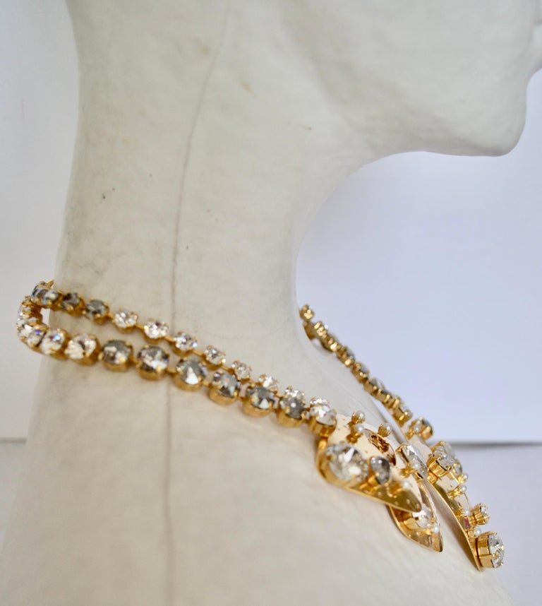 Philippe Ferrandis Barbados White, Clear and Gold Choker For Sale 2