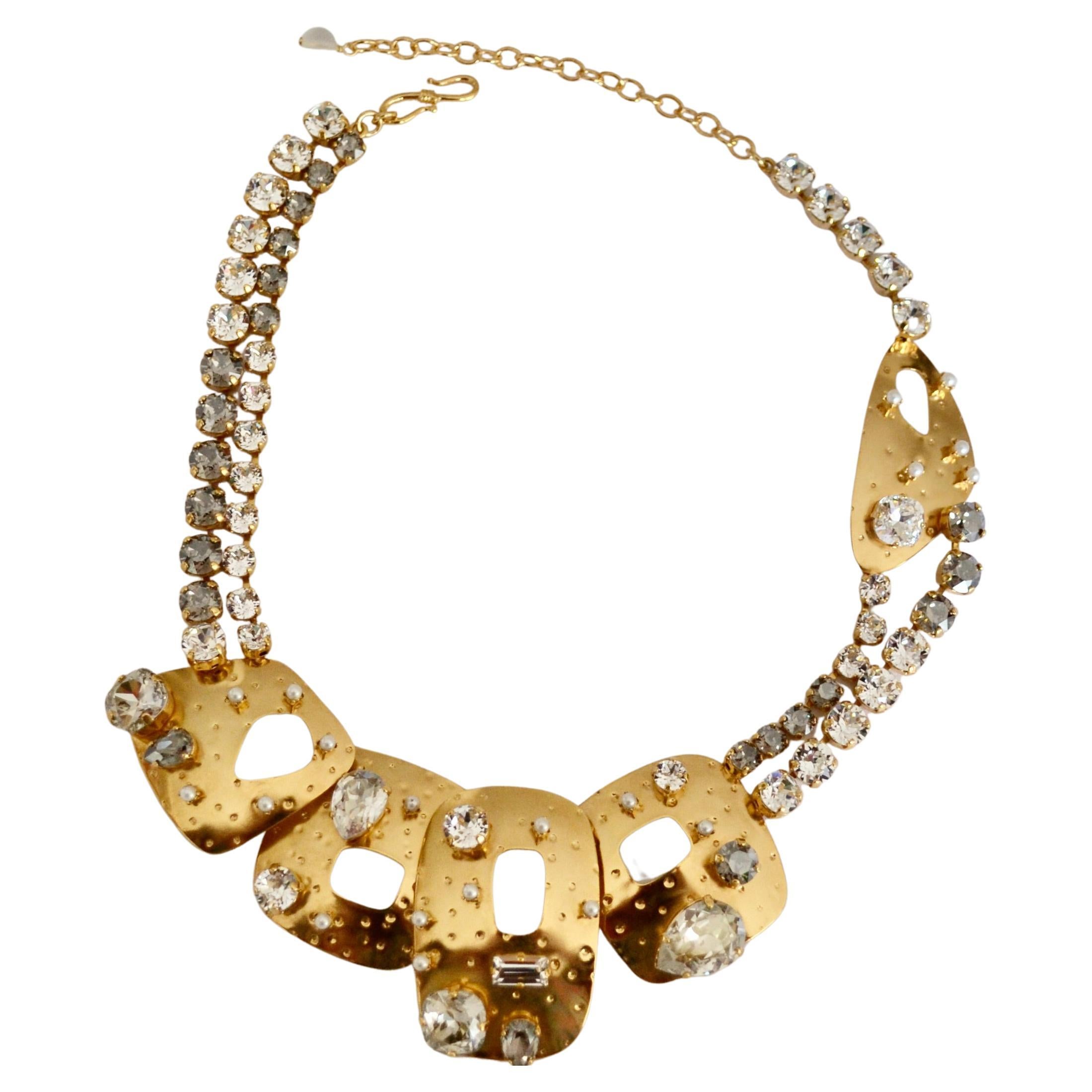 Philippe Ferrandis Barbados White, Clear and Gold Choker