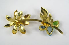 Philippe Ferrandis Broche Floral Dorado Nuevo Nunca Usado Años 90