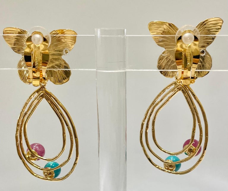 Aesthetic Movement Philippe Ferrandis Butterfly Clip Earrings  For Sale