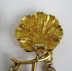 Philippe Ferrandis Chandelier Earrings Baroque Pearl New Old stock 1990s