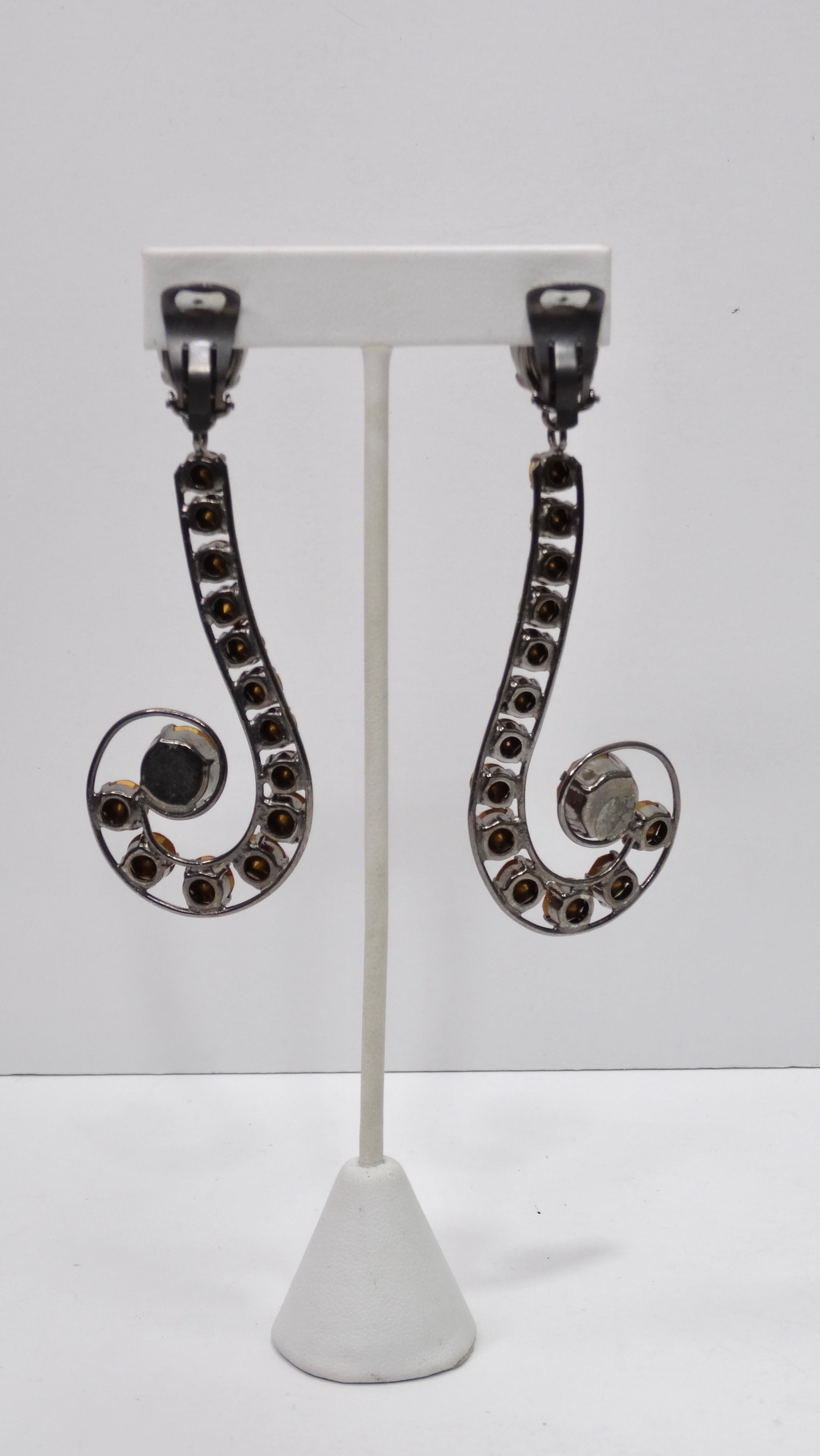 Philippe Ferrandis Kristall-Wirbel-Ohrringe für Damen oder Herren im Angebot