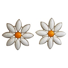 Philippe Ferrandis Daisy Clip Earrings